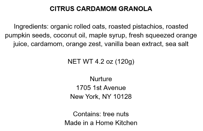 Citrus Cardamom Granola