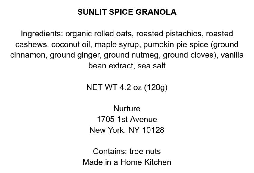 Sunlit Spice Granola